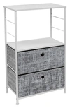 Sorbus Gray 2-drawer End Table In Grey White
