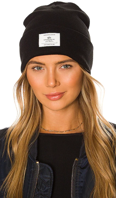 Alpha Industries Essential Beanie In Black