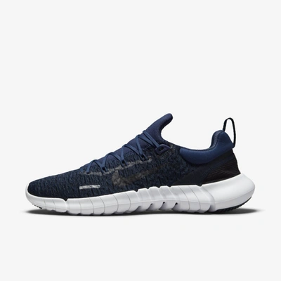 Nike Free Run 5.0 Men's Road Running Shoes In Midnight Navy/black/dark Obsidian