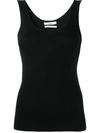 Co Ribbed-knit Cashmere Tank Top In Schwarz