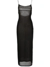 Miaou Thais Semi-sheer Stretch Recycled-polyester Maxi Dress In Schwarz
