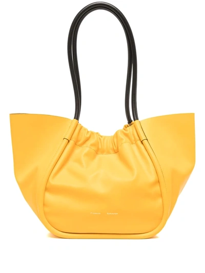 Proenza Schouler Small Ruched Leather Tote In Gelb