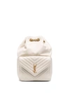 Saint Laurent Joe Drawstring Quilted Backpack In Nude