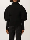 Bottega Veneta Wool Exaggerated Sleeves Sweater In Black