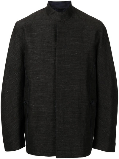 Shiatzy Chen Mandarin-collar Wool-blend Jacket In Grau