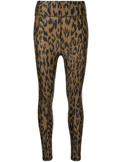 The Upside Tropical High Waist Leopard Print Leggings In Brown