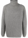 Lardini Roll-neck Wool-blend Jumper In Grau