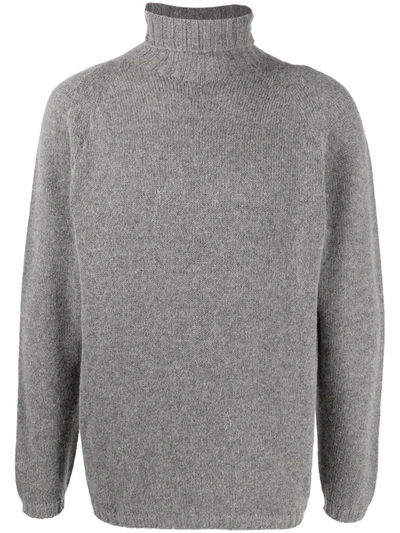 Lardini Roll-neck Wool-blend Jumper In Grau