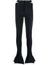 Mugler Cutout Wool-twill Flared Pants In Schwarz