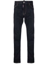 Dsquared2 Logo Patch Denim Jeans - Atterley In Blau