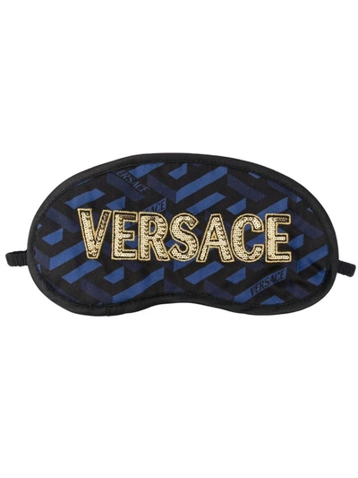Versace La Greca 印花眼罩 In Blue