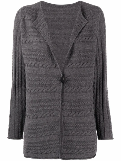 Le Tricot Perugia Cable-knit Cardigan In Grau