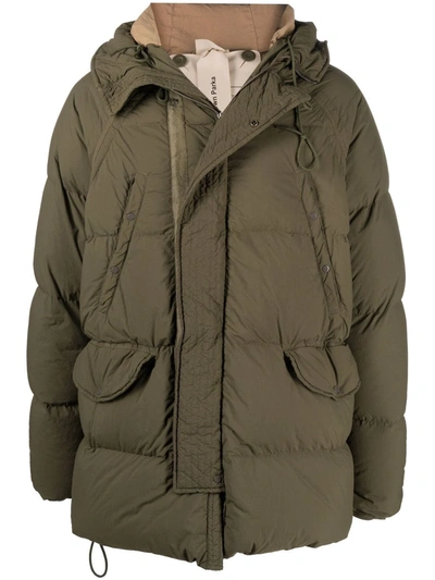 Ten C Hooded Padded Coat In Grün