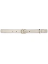 Gucci Gg Marmont Thin Belt In White