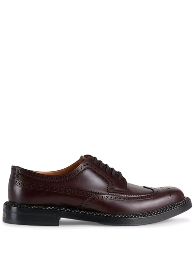 Gucci Leather Lace-up Brogues In Braun