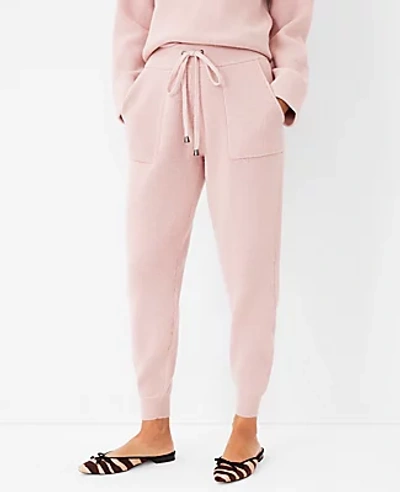 Ann Taylor The Petite Waffle Sweater Jogger Pant In Luminescent Pink