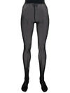 Philipp Plein Signature Stripe Crystal-embellished Tights In Black