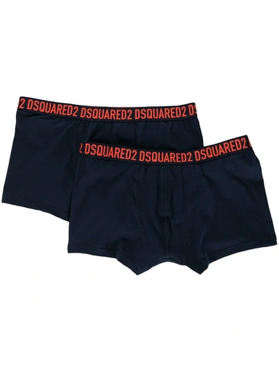Dsquared2 Logo-waistband Boxers (pack Of 2) In Blue
