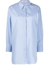Dorothee Schumacher Oversized Poplin Cotton Shirt In Blue