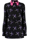 Valentino Fairy Flowers Print Belted Shirt In Black