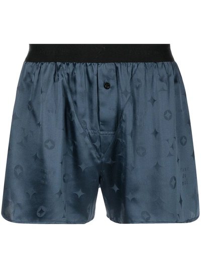 Fleur Du Mal Silk Boxer Shorts In Blue