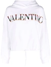 VALENTINO SEQUIN-LOGO DRAWSTRING HOODIE