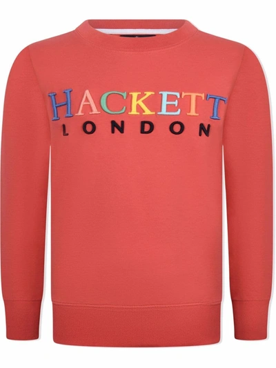 Hackett Kids' Embroidered-logo Sweatshirt In Red