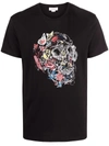 Alexander Mcqueen Skull-print Cotton T-shirt In Nero