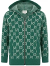GUCCI GG JACQUARD ZIP-FRONT HOODIE