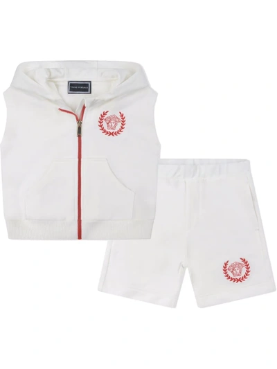 Versace Babies' Medusa Logo Shorts Set In White