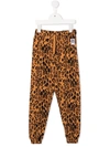 Mini Rodini High-waisted Leopard-print Trackpants In Brown