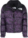 The North Face 1996 Retro Nuptse Leopard Print Jacket In Purple In Purple