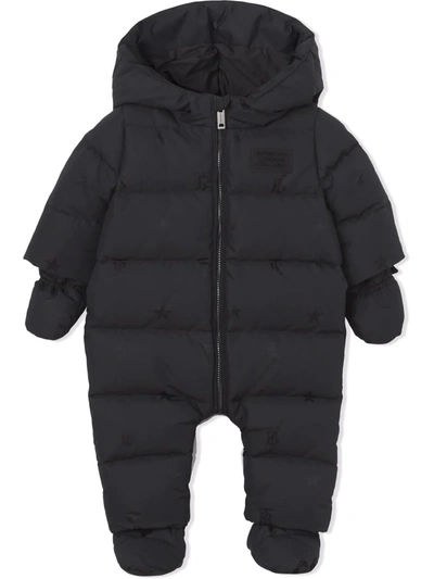 Burberry Unisex River Bear Ears Down Puffer Suit - Baby In Black