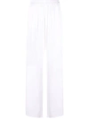 Giorgio Armani Silk Relaxed-leg Trousers In White