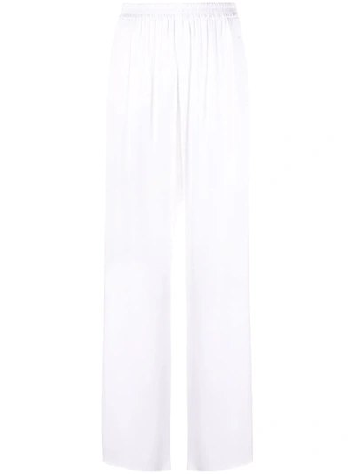 Giorgio Armani Silk Relaxed-leg Trousers In White