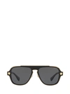 Versace Medusa Charm 56mm Square Sunglasses In Black