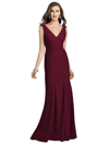 Dessy Collection Sleeveless Seamed Bodice Trumpet Gown In Red