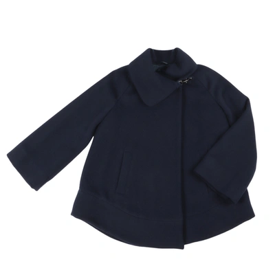 Fay Kids' Cape Coat Coat In Blue