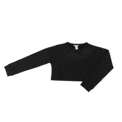 Liu •jo Kids' Cotton Sweatshirt In Black