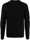 C.p. Company Cotton Crewneck Sweatshirt In Nero