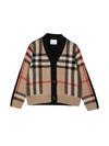 BURBERRY BEIGE CHECKED CARDIGAN,8043660 A7028