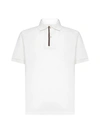Paul Smith White Cotton Signature Stripe-trim Polo Shirt In White