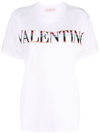 Valentino Sequin-embellished Embroidered Cotton-jersey T-shirt In Weiss