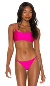 Jade Swim Muse Scoop Bikini Top In Fuchsia Sheen