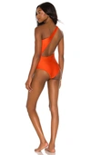 Jade Swim Evolve One Piece One Shoulder Swimsuit In Orange Sheen