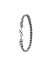 Emanuele Bicocchi Sterling Silver Thin Braided Chain Bracelet In Silver
