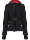 Moncler Bruche Belted Quilted Shell Down Jacket In Black