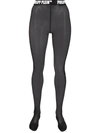 Philipp Plein One Step Logo-waistband Tights In Black