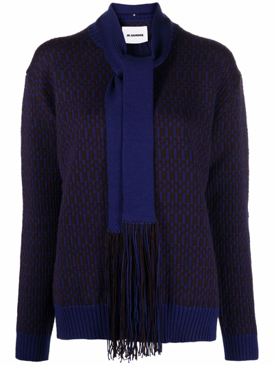 Jil Sander Intarsia-knit Jumper In Brown
