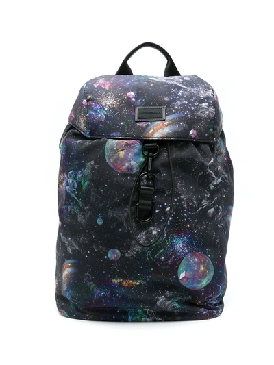 Emporio Armani Space-print Backpack In Black